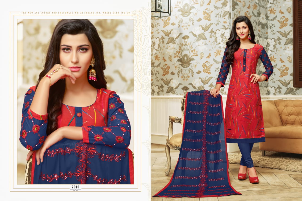 Ray Rayon Vol-5 By Rr Fashion 7001 To 7014 Series Beautiful Suits Stylish Fancy Colorful Casual Wear & Ethnic Wear Rayon & Cotton Dresses At Wholesale Price