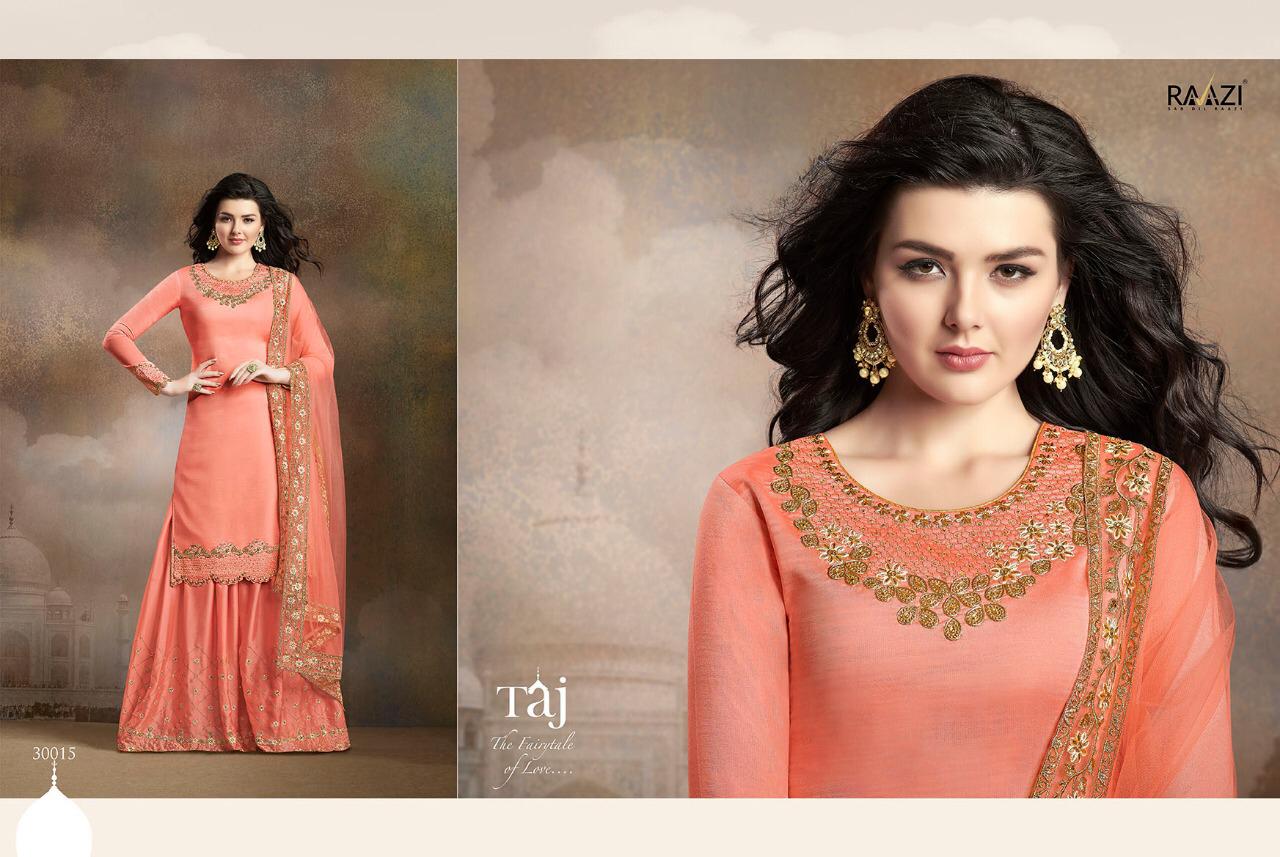 Raazi Taj Collection By Rama Fashion 30009 To 30016 Series Indian Traditional Wear Collection Beautiful Stylish Fancy Colorful Party Wear & Occasional Wear Soft Silk Embroidery Dresses At Wholesale Price