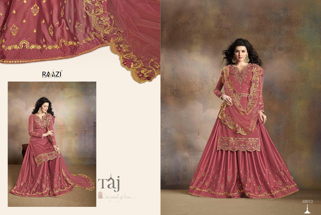 Raazi Taj Collection By Rama Fashion 30009 To 30016 Series Indian Traditional Wear Collection Beautiful Stylish Fancy Colorful Party Wear & Occasional Wear Soft Silk Embroidery Dresses At Wholesale Price