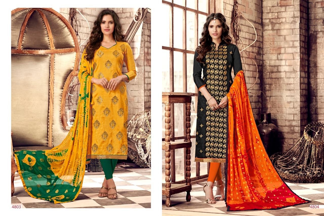 Razia Vol-3 By Rr Fashion 4801 To 4812 Series Beautiful Stylish Fancy Colorful Casual Wear & Ethnic Wear Banarasi Silk Dresses At Wholesale Price