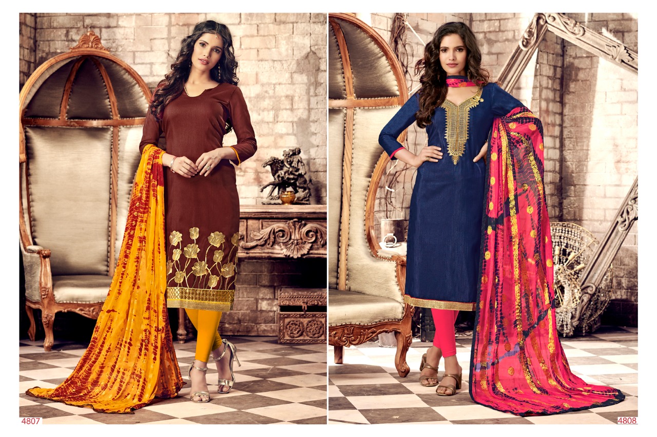 Razia Vol-3 By Rr Fashion 4801 To 4812 Series Beautiful Stylish Fancy Colorful Casual Wear & Ethnic Wear Banarasi Silk Dresses At Wholesale Price