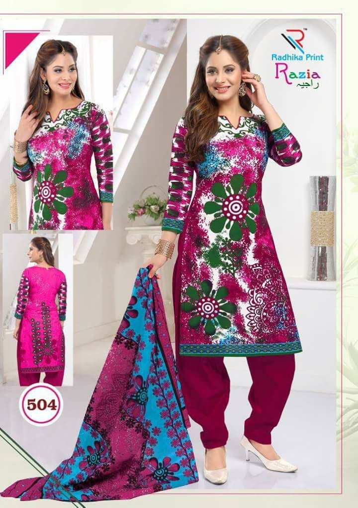 Razia By Radhika Prints 501 To 510 Series Stylish Beautiful Fancy Colorful Casual Wear & Ethnic Wear Summer Collection Cotton Printed Dresses At Wholesale Price