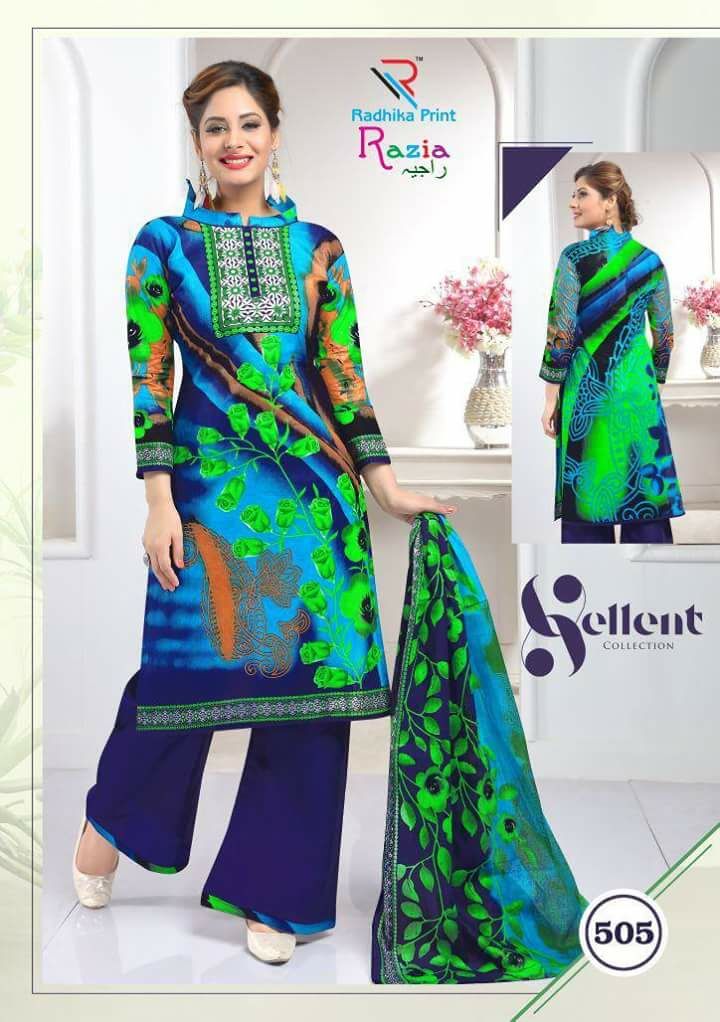 Razia By Radhika Prints 501 To 510 Series Stylish Beautiful Fancy Colorful Casual Wear & Ethnic Wear Summer Collection Cotton Printed Dresses At Wholesale Price