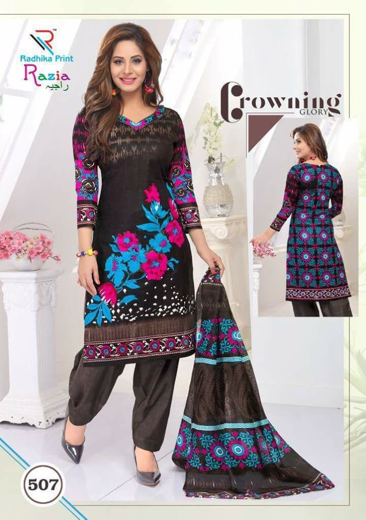 Razia By Radhika Prints 501 To 510 Series Stylish Beautiful Fancy Colorful Casual Wear & Ethnic Wear Summer Collection Cotton Printed Dresses At Wholesale Price