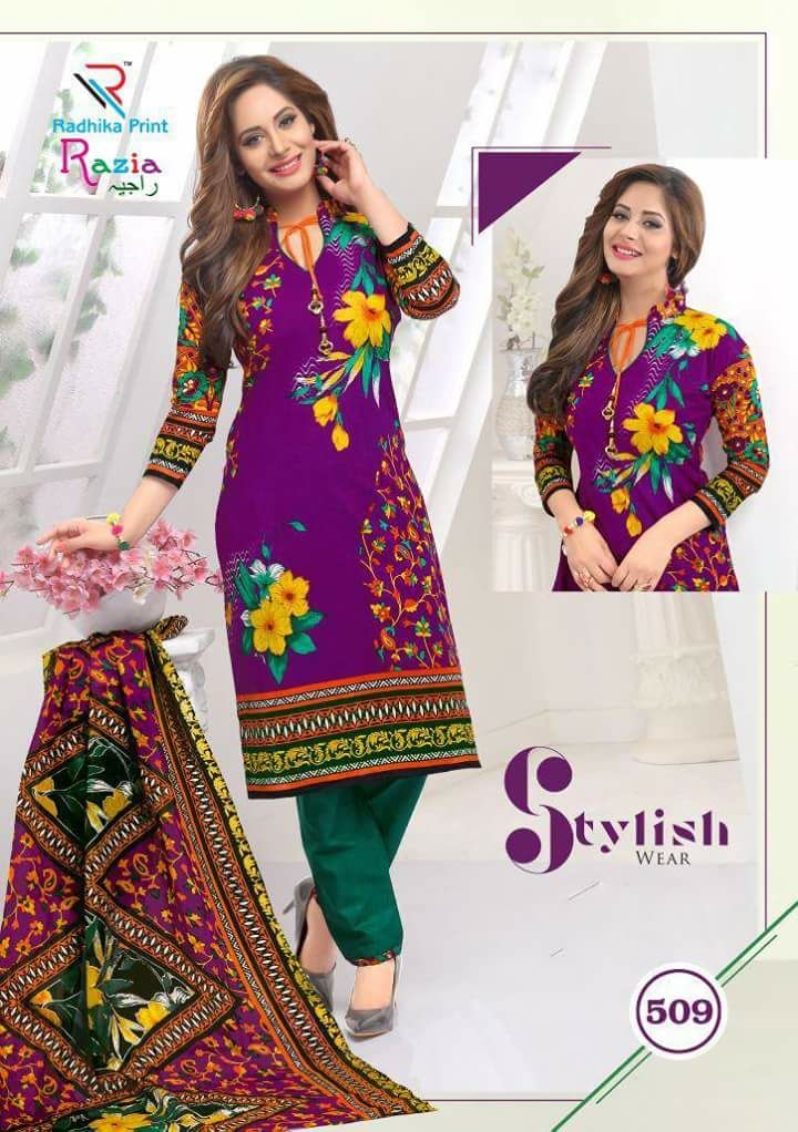 Razia By Radhika Prints 501 To 510 Series Stylish Beautiful Fancy Colorful Casual Wear & Ethnic Wear Summer Collection Cotton Printed Dresses At Wholesale Price