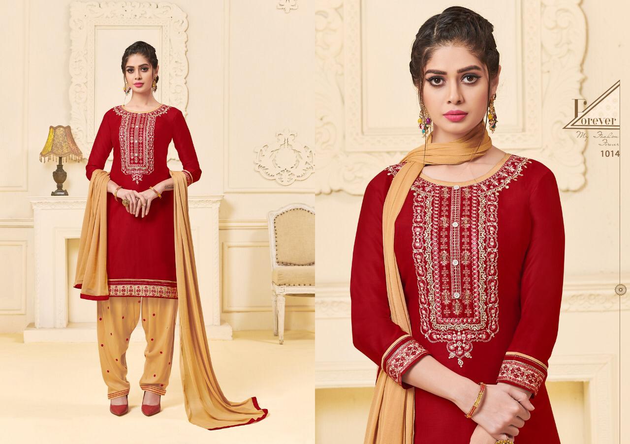 Rediment Patiyala Vol-2 By Ravi Creation 1013 To 1020 Series Beautiful Patiyala Suits Colorful Stylish Fancy Casual Wear & Ethnic Wear Satin Embroidered Dresses At Wholesale Price