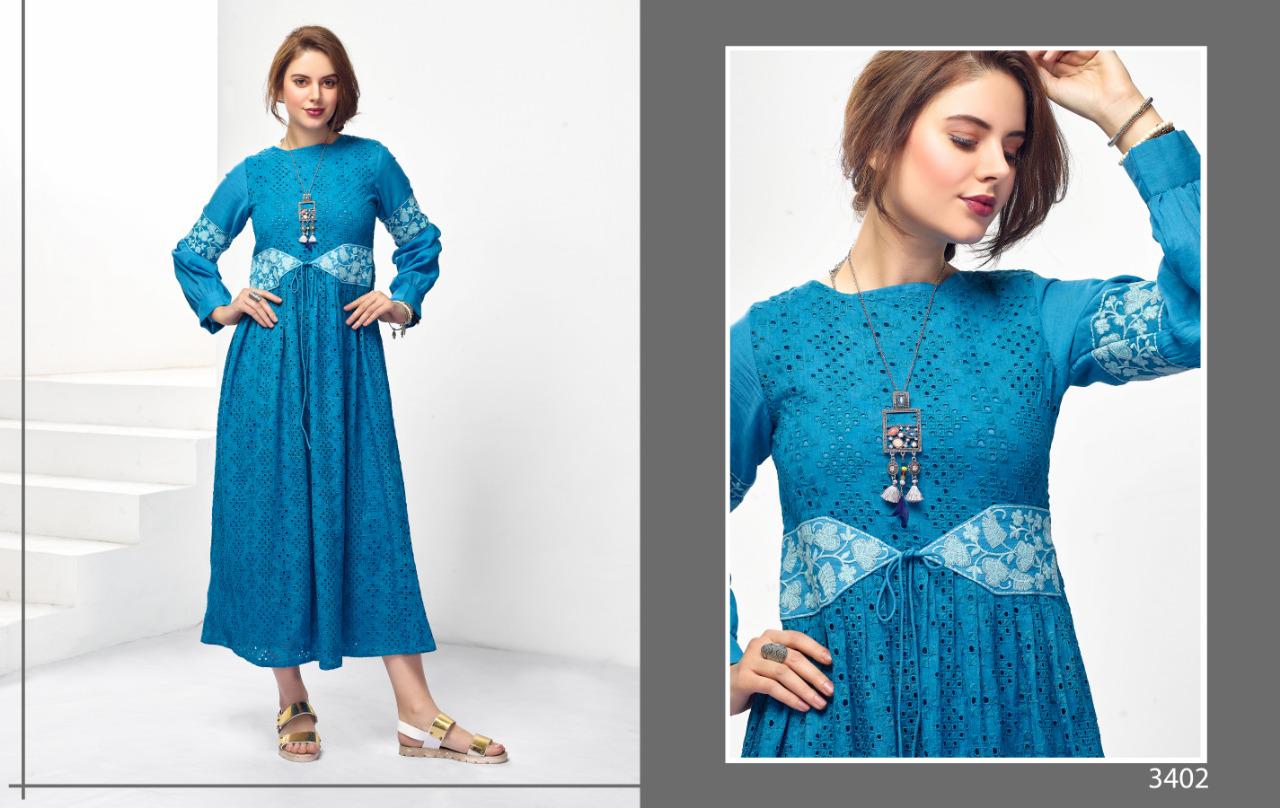 Reena Vol-2 By Nitara 3401 To 3405 Series Stylish Fancy Beautiful Colorful Casual Wear & Ethnic Wear Pure Weaving Cotton Embroidery Kurtis At Wholesale Price