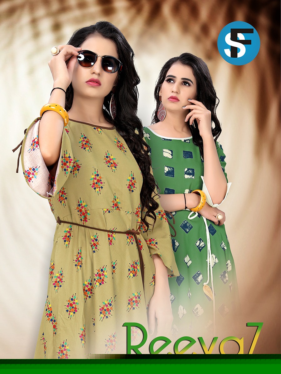 Reevaz By Fs 1001 To 1006 Series Stylish Fancy Beautiful Colorful Casual Wear & Ethnic Wear Heavy Rayon Printed Kurtis At Wholesale Price