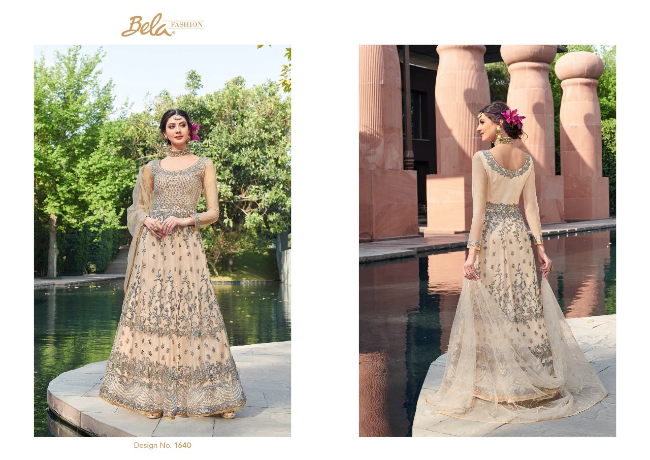 Regal By Bela Fashion 1638 To 1646 Series Designer Wear Collection Anarkali Suits Colorful Stylish Fancy Beautiful Party Wear & Occasional Wear Net Embroidered Dresses At Wholesale Price