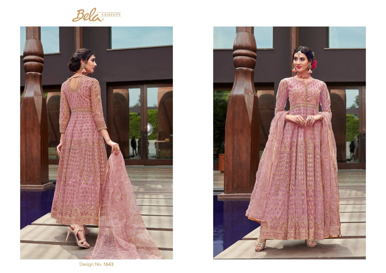 Regal By Bela Fashion 1638 To 1646 Series Designer Wear Collection Anarkali Suits Colorful Stylish Fancy Beautiful Party Wear & Occasional Wear Net Embroidered Dresses At Wholesale Price