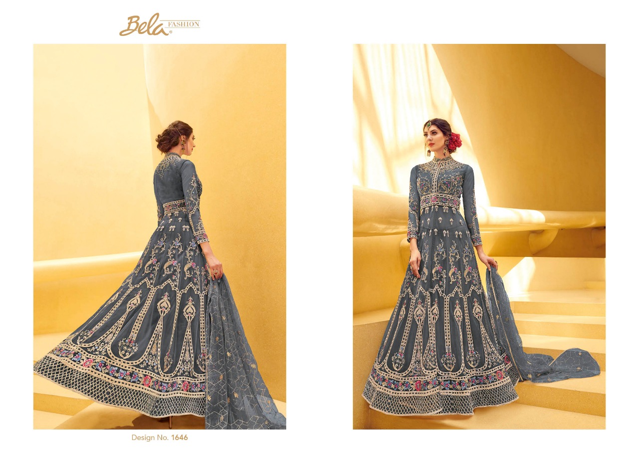 Regal By Bela Fashion 1638 To 1646 Series Designer Wear Collection Anarkali Suits Colorful Stylish Fancy Beautiful Party Wear & Occasional Wear Net Embroidered Dresses At Wholesale Price