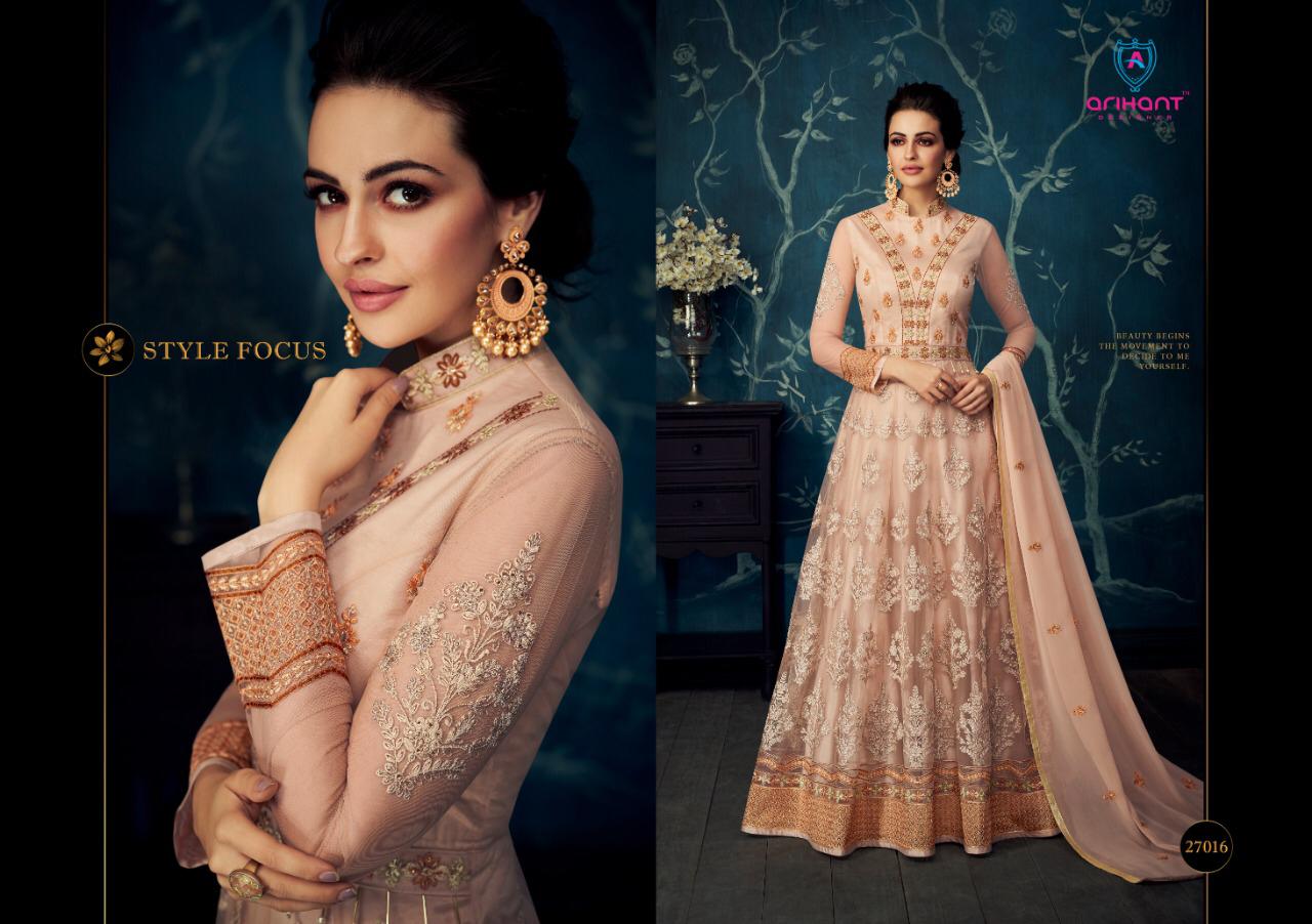 Rehanna Vol-4 By Arihant Designer 27016 To 27020 Series Designer Bridal Wear Collection Beautiful Stylish Fancy Colorful Party Wear & Occasional Wear Apple Georgette With Net At Wholesale Price
