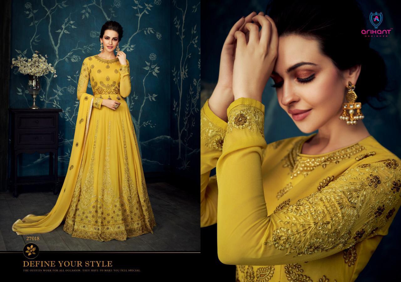 Rehanna Vol-4 By Arihant Designer 27016 To 27020 Series Designer Bridal Wear Collection Beautiful Stylish Fancy Colorful Party Wear & Occasional Wear Apple Georgette With Net At Wholesale Price