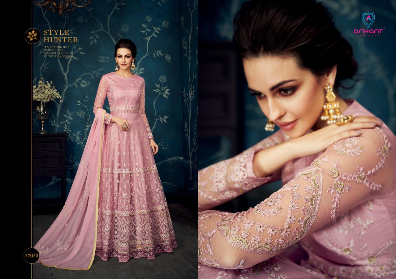 Rehanna Vol-4 By Arihant Designer 27016 To 27020 Series Designer Bridal Wear Collection Beautiful Stylish Fancy Colorful Party Wear & Occasional Wear Apple Georgette With Net At Wholesale Price