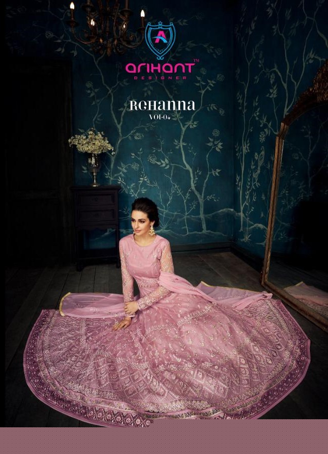 Rehanna Vol-4 By Arihant Designer 27016 To 27020 Series Designer Bridal Wear Collection Beautiful Stylish Fancy Colorful Party Wear & Occasional Wear Apple Georgette With Net At Wholesale Price