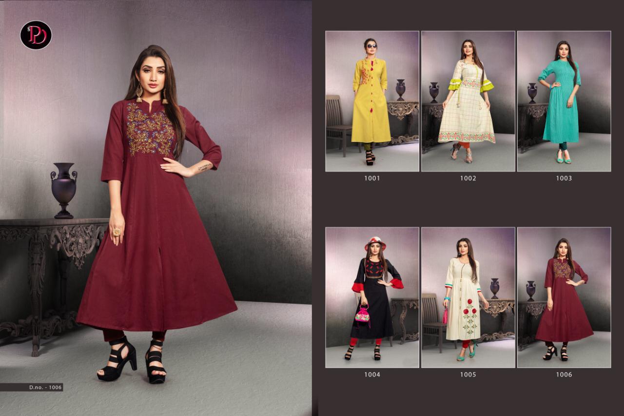 Rehnuma By Poorvi Designer 1001 To 1006 Series Indian Traditional Wear Collection Beautiful Stylish Fancy Colorful Party Wear & Occasional Wear Cotton Flex With Embroidery Kurtis At Wholesale Price