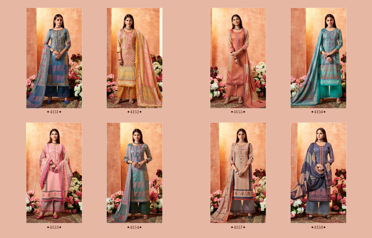 Reshm Ghar By Kessi Fabric 4151 To 4158 Series Beautiful Suits Stylish Fancy Colorful Party Wear & Occasional Wear Satin Printed With Placement Work Dresses At Wholesale Price