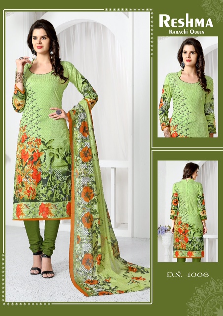 Reshma Karachi Queen By Fashid Wholesale 1001 To 1010 Series Beautiful Stylish Fancy Colorful Casual Wear & Ethnic Wear Collection Pure Cotton Printed Dresses At Wholesale Price