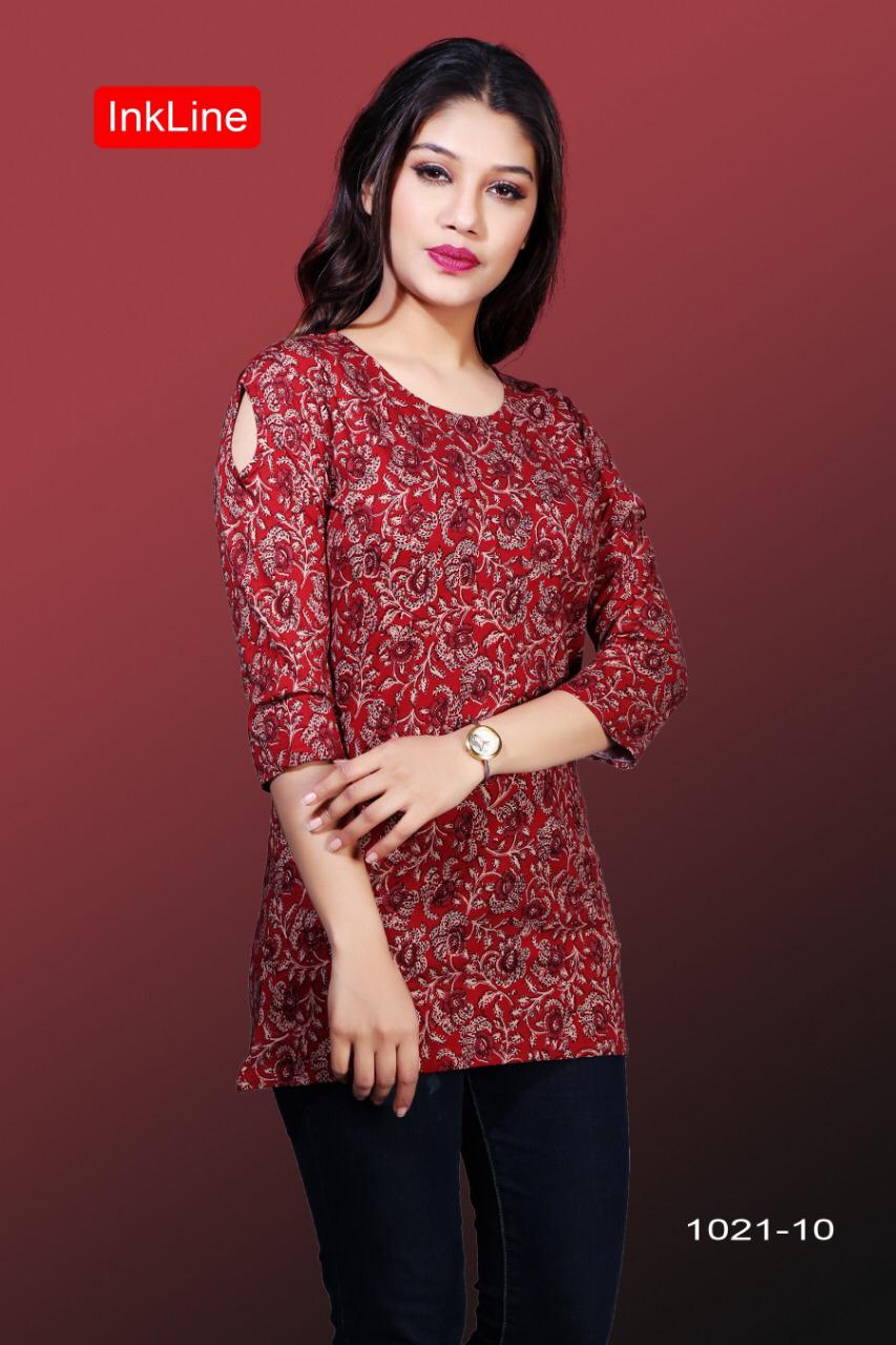 Retro Vol-44 By Inkline Beautiful Stylish Colorful Fancy Party Wear & Ethnic Wear & Ready To Wear Cotton Lycra/mate Lycra Kurtis At Wholesale Price