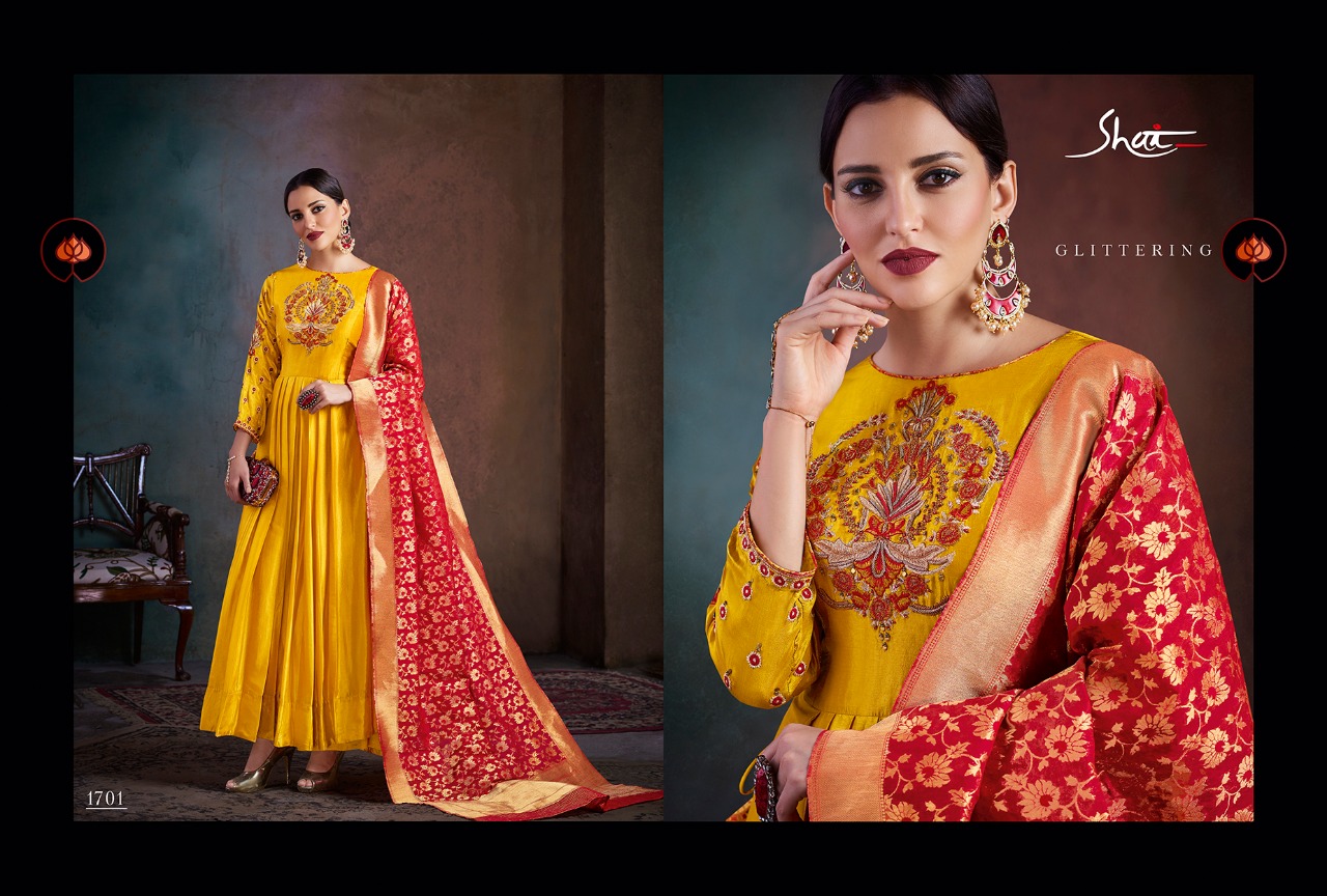 Rhythm By Shai 1701 To 1707 Series Designer Anarkali Suits Beautiful Stylish Fancy Colorful Party Wear & Occasional Wear Pure Bemberg Silk Dresses At Wholesale Price