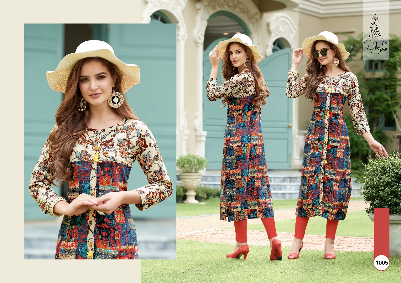 Rich Berry-1 By Diksha Creation 1001 To 1010 Series Beautiful Stylish Fancy Colorful Casual Wear & Ethnic Wear & Ready To Wear Rayon Kurtis At Wholesale Price
