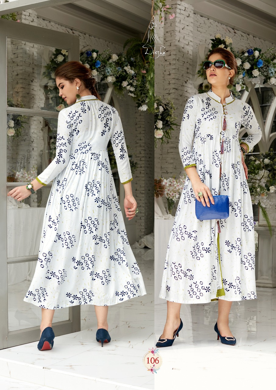 Rich Girl Vol-1 By Diksha Creation 101 To 110 Series Beautiful Stylish Fancy Colorful Casual Wear & Ethnic Wear Heavy Rayon Printed Kurtis At Wholesale Price