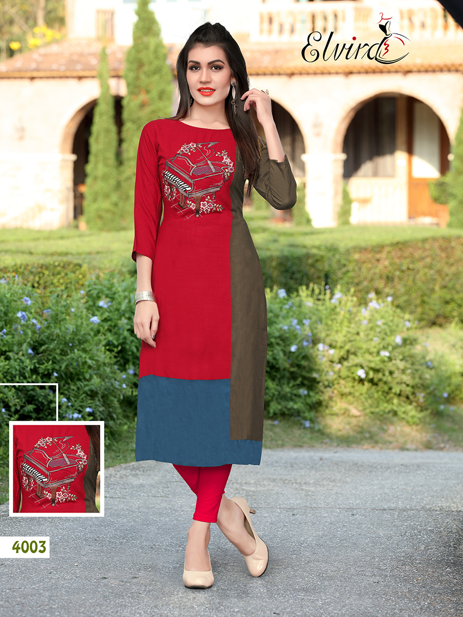 Rich Girl Vol-1 By Elvira 4001 To 4007 Series Beautiful Stylish Fancy Colorful Casual Wear & Ethnic Wear Heavy Rayon Slub Embroidered Kurtis At Wholesale Price
