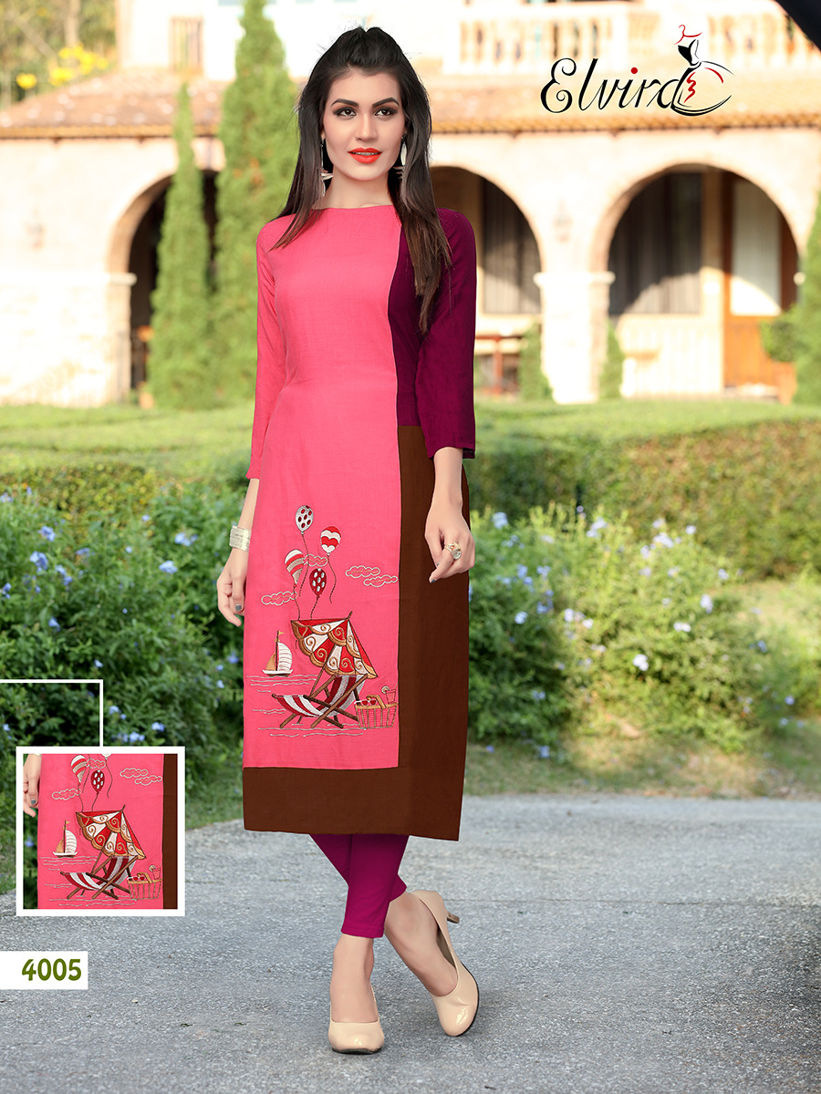 Rich Girl Vol-1 By Elvira 4001 To 4007 Series Beautiful Stylish Fancy Colorful Casual Wear & Ethnic Wear Heavy Rayon Slub Embroidered Kurtis At Wholesale Price