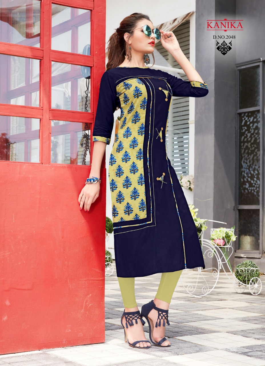 Rich Look Vol-6 By Kanika 2043 To 2050 Series Beautiful Colorful Stylish Fancy Casual Wear & Ethnic Wear & Ready To Wear Heavy Rayon Printed Kurtis At Wholesale Price