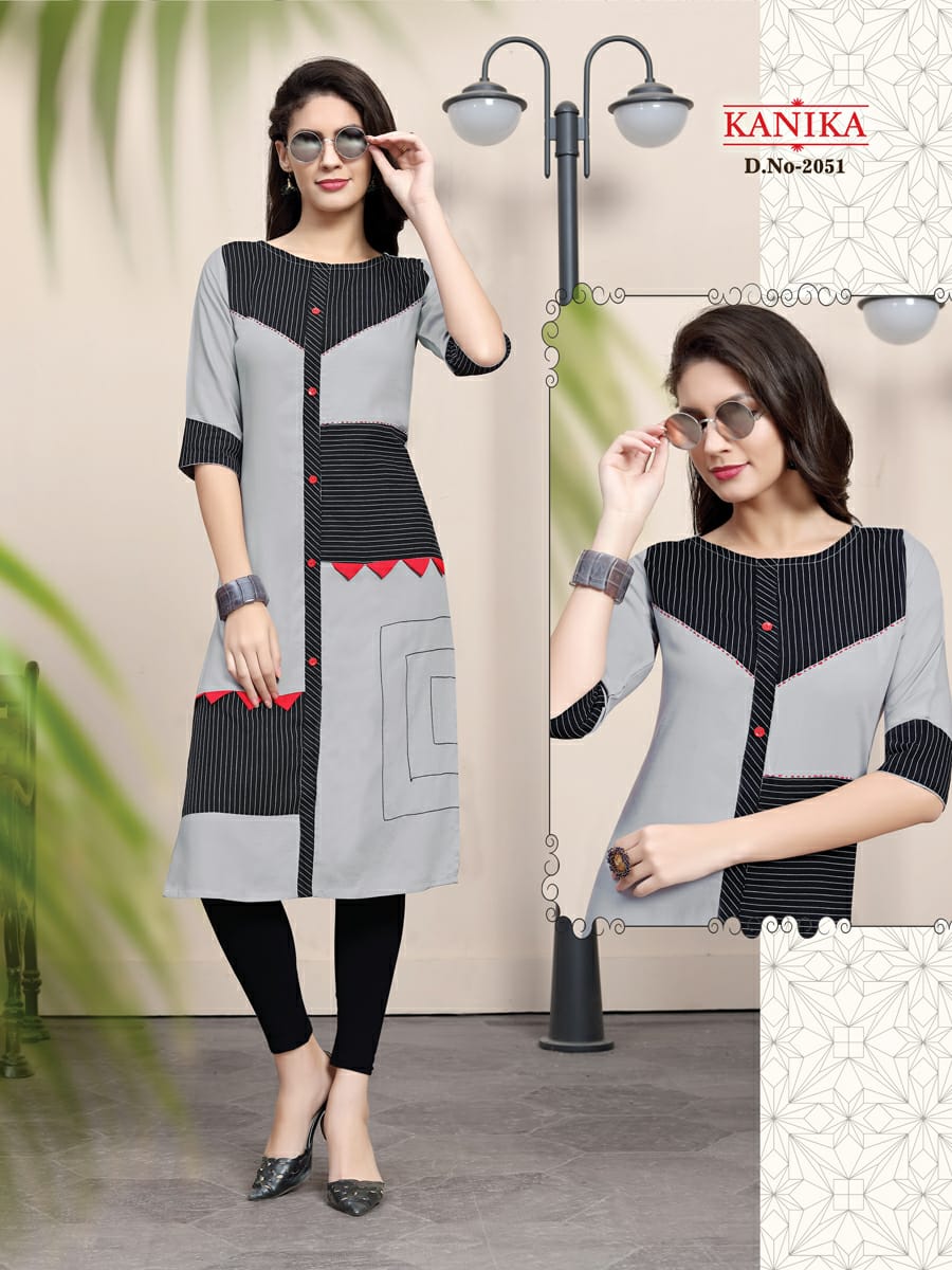 Rich Look Vol-7 By Kanika 2051 To 2056 Series Designer Beautiful Stylish Colorful Fancy Ready To Wear & Casual Wear & Ethnic Wear Heavy Rayon Printed Kurtis At Wholesale Price