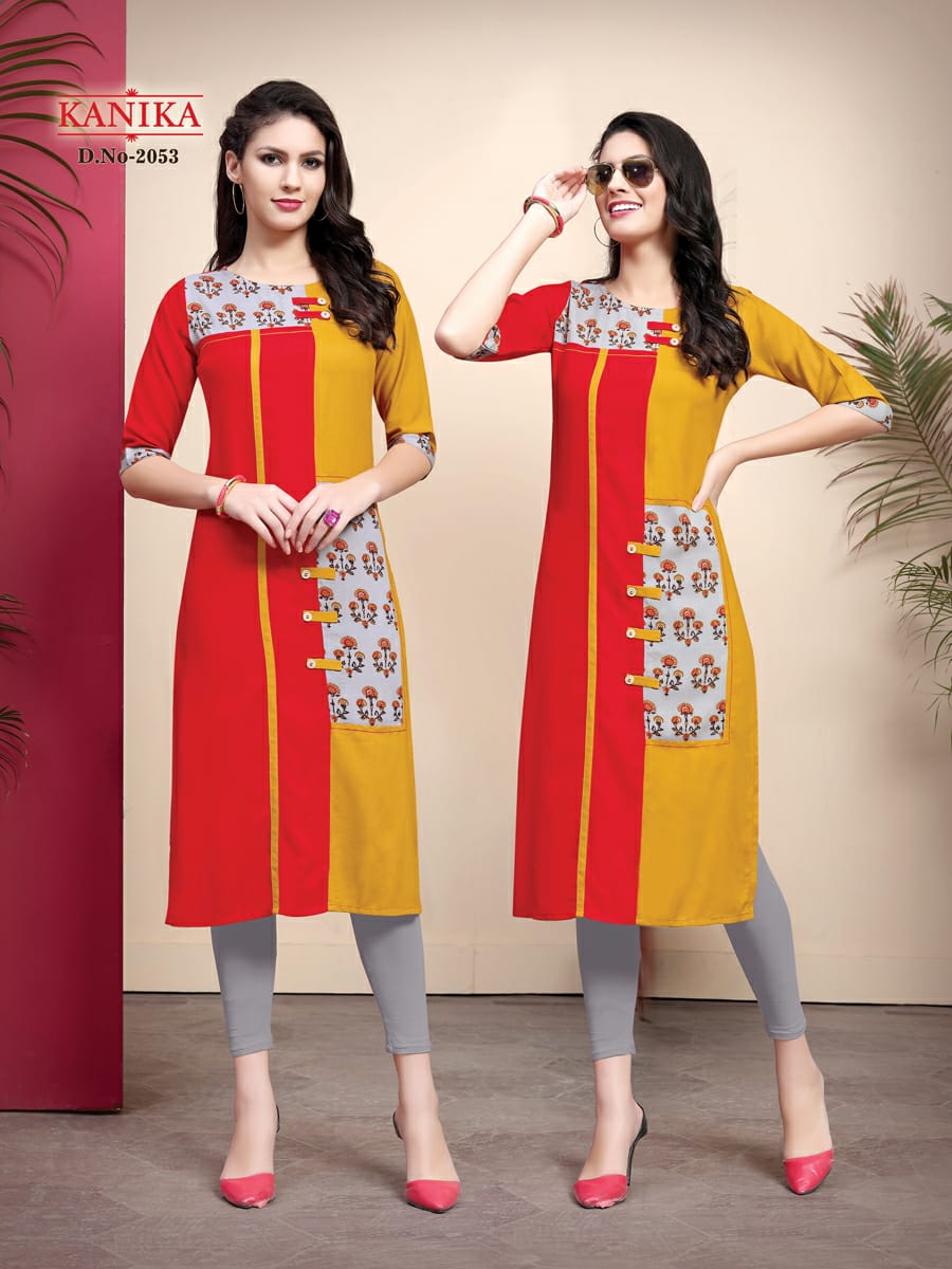 Rich Look Vol-7 By Kanika 2051 To 2056 Series Designer Beautiful Stylish Colorful Fancy Ready To Wear & Casual Wear & Ethnic Wear Heavy Rayon Printed Kurtis At Wholesale Price
