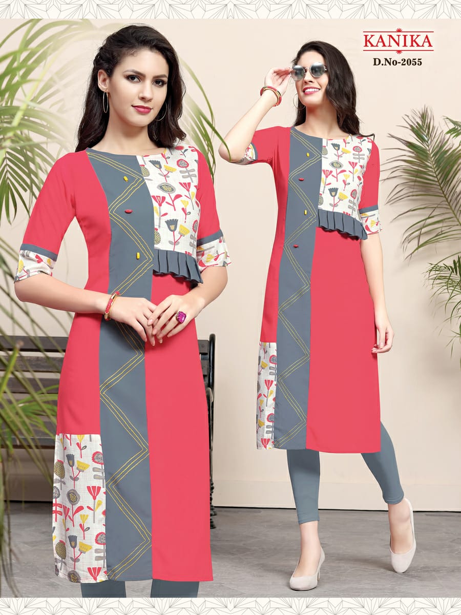 Rich Look Vol-7 By Kanika 2051 To 2056 Series Designer Beautiful Stylish Colorful Fancy Ready To Wear & Casual Wear & Ethnic Wear Heavy Rayon Printed Kurtis At Wholesale Price