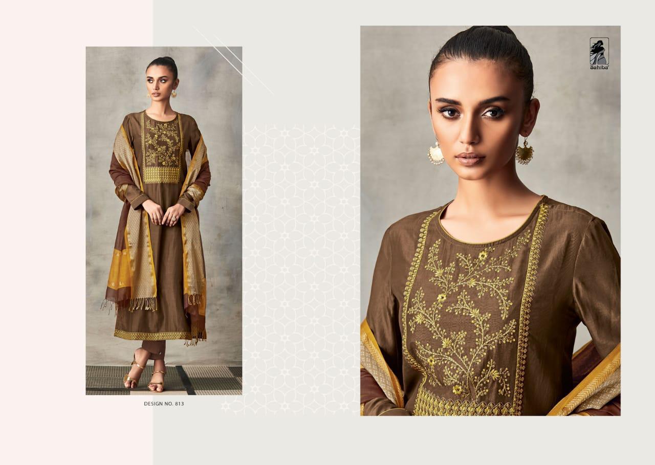Rida By Sahiba Fabrics Designer Suits Collection Beautiful Stylish Fancy Colorful Party Wear & Occasional Wear South Silk Embroidered Dresses At Wholesale Price