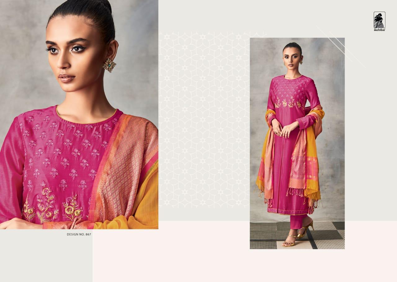 Rida By Sahiba Fabrics Designer Suits Collection Beautiful Stylish Fancy Colorful Party Wear & Occasional Wear South Silk Embroidered Dresses At Wholesale Price