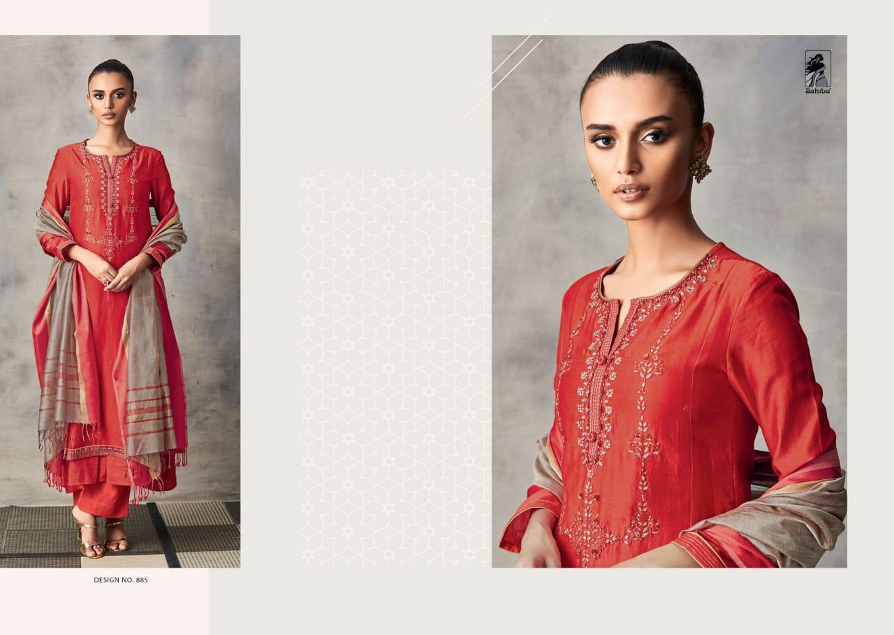 Rida By Sahiba Fabrics Designer Suits Collection Beautiful Stylish Fancy Colorful Party Wear & Occasional Wear South Silk Embroidered Dresses At Wholesale Price