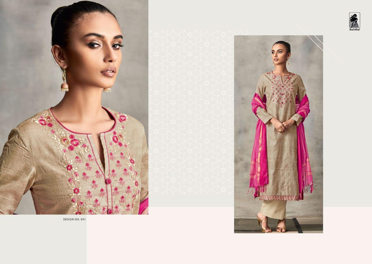 Rida By Sahiba Fabrics Designer Suits Collection Beautiful Stylish Fancy Colorful Party Wear & Occasional Wear South Silk Embroidered Dresses At Wholesale Price