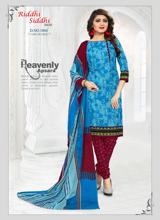Riddhi Siddhi Vol-1 By Shree Bhairav 1001 To 1012 Series Beautiful Suits Stylish Colorful Fancy Casual Wear & Ethnic Wear Cotton Printed Dresses At Wholesale Price