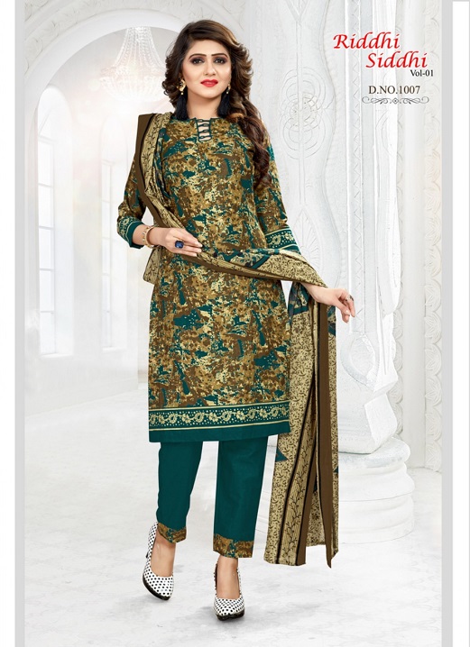 Riddhi Siddhi Vol-1 By Shree Bhairav 1001 To 1012 Series Beautiful Suits Stylish Colorful Fancy Casual Wear & Ethnic Wear Cotton Printed Dresses At Wholesale Price
