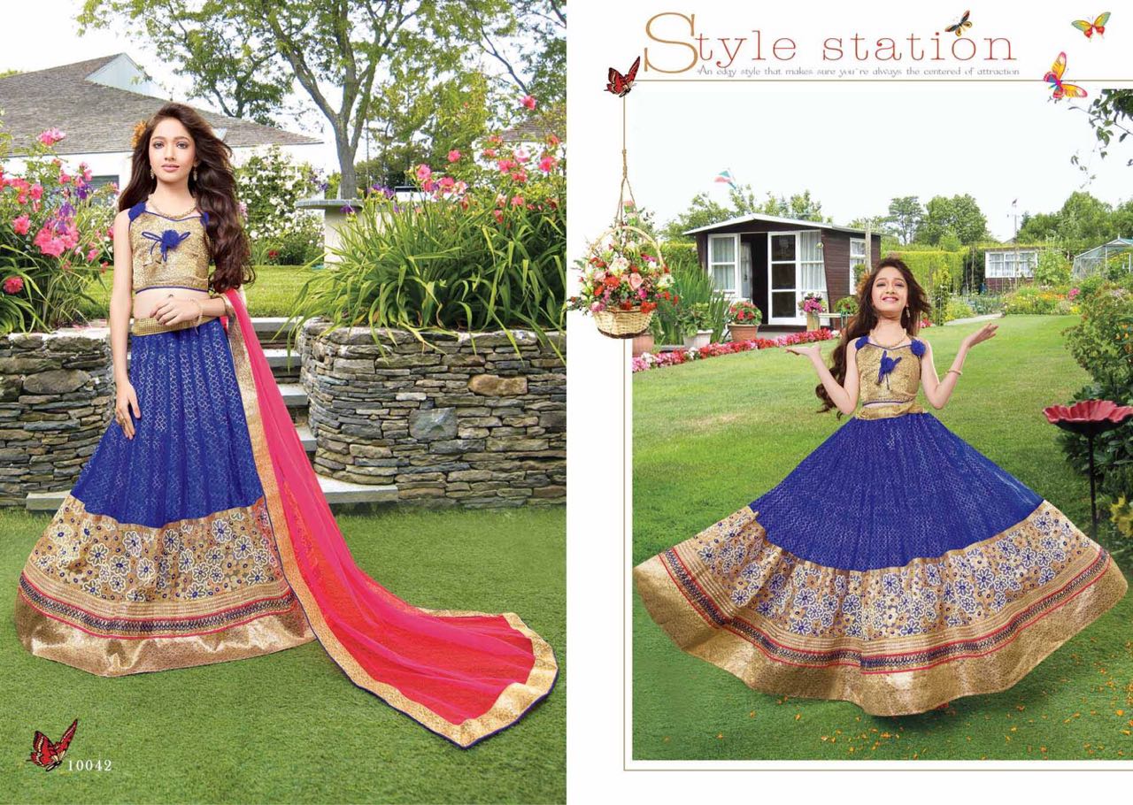 Riddhoo 10041 Series By Riddhoo Fashion 10041 To 10050 Series Designer Kids Wedding Wear Collection Beautiful Stylish Colorful Fancy Party Wear & Occasional Wear Net Lehengas At Wholesale Price