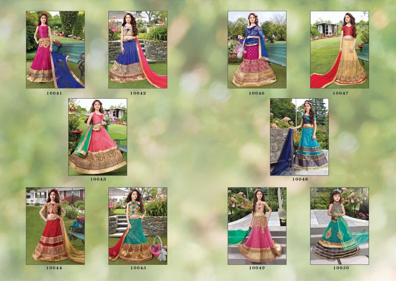 Riddhoo 10041 Series By Riddhoo Fashion 10041 To 10050 Series Designer Kids Wedding Wear Collection Beautiful Stylish Colorful Fancy Party Wear & Occasional Wear Net Lehengas At Wholesale Price
