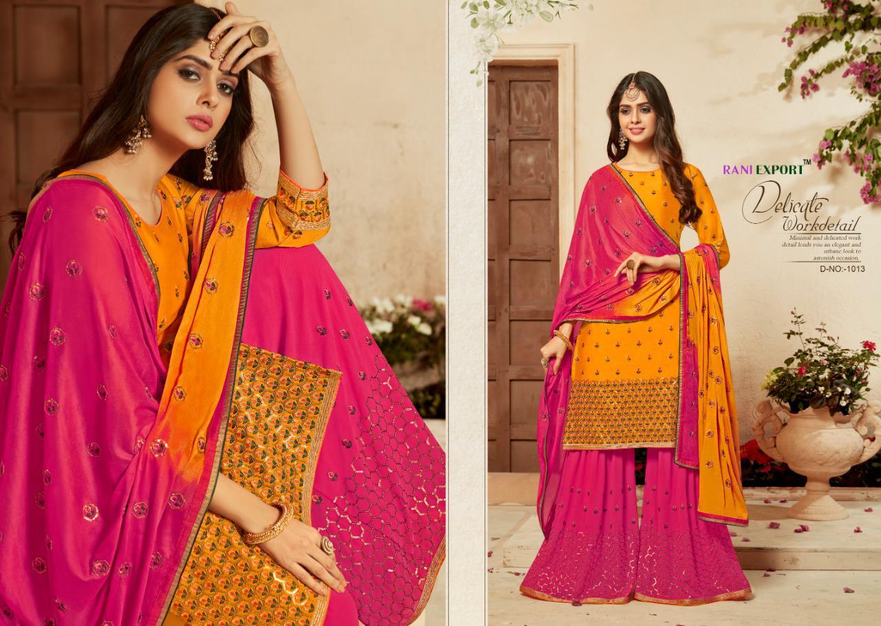 Right Choice Vol-3 By Rani Exports 1013 To 1017 Designer Pakistani Suits Beautiful Stylish Fancy Colorful Party Wear & Occasional Wear Satin Georgette Dolla Silk Self Embroidery Dresses At Wholesale Price