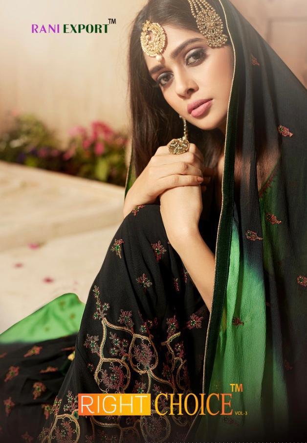 Right Choice Vol-3 By Rani Exports 1013 To 1017  Designer Pakistani Suits Beautiful Stylish Fancy Colorful Party Wear & Occasional Wear Satin Georgette Dolla  Silk Self Embroidery Dresses At Wholesale Price