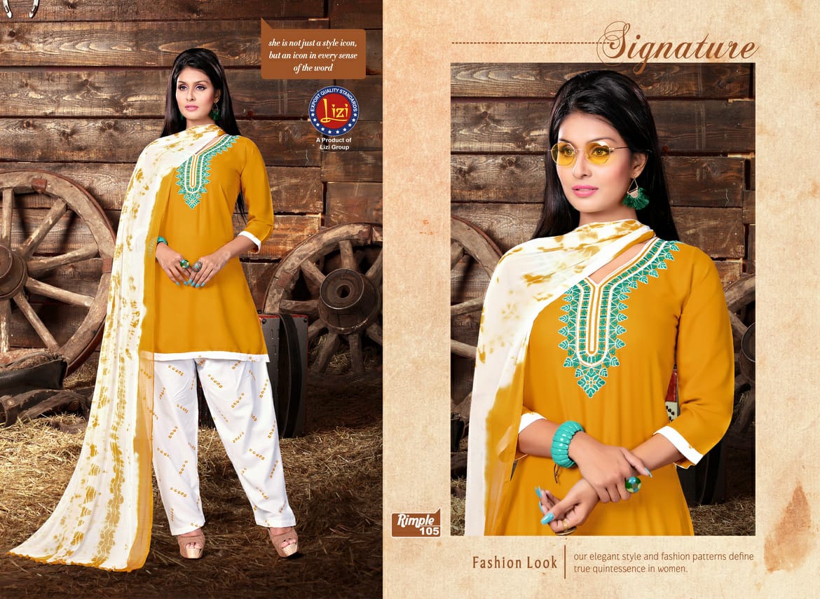 Rimple By Lizi 101 To 108 Series Beautiful Colorful Stylish Fancy Casual Wear & Ethnic Wear & Ready To Wear Heavy Rayon Printed Dresses At Wholesale Price