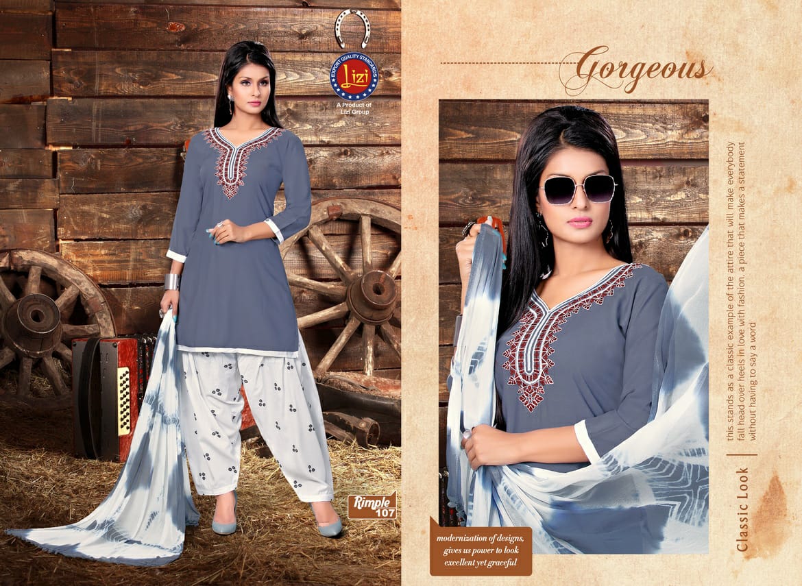 Rimple By Lizi 101 To 108 Series Beautiful Colorful Stylish Fancy Casual Wear & Ethnic Wear & Ready To Wear Heavy Rayon Printed Dresses At Wholesale Price