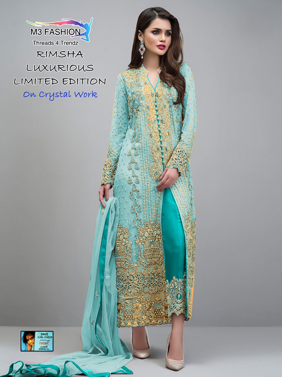 Rimsha Vol-2 By M3 Fashion 01 To 04 Series Designer Pakistani Suits Collection Beautiful Stylish Fancy Colorful Party Wear & Occasional Wear Net Embroidered Dresses At Wholesale Price