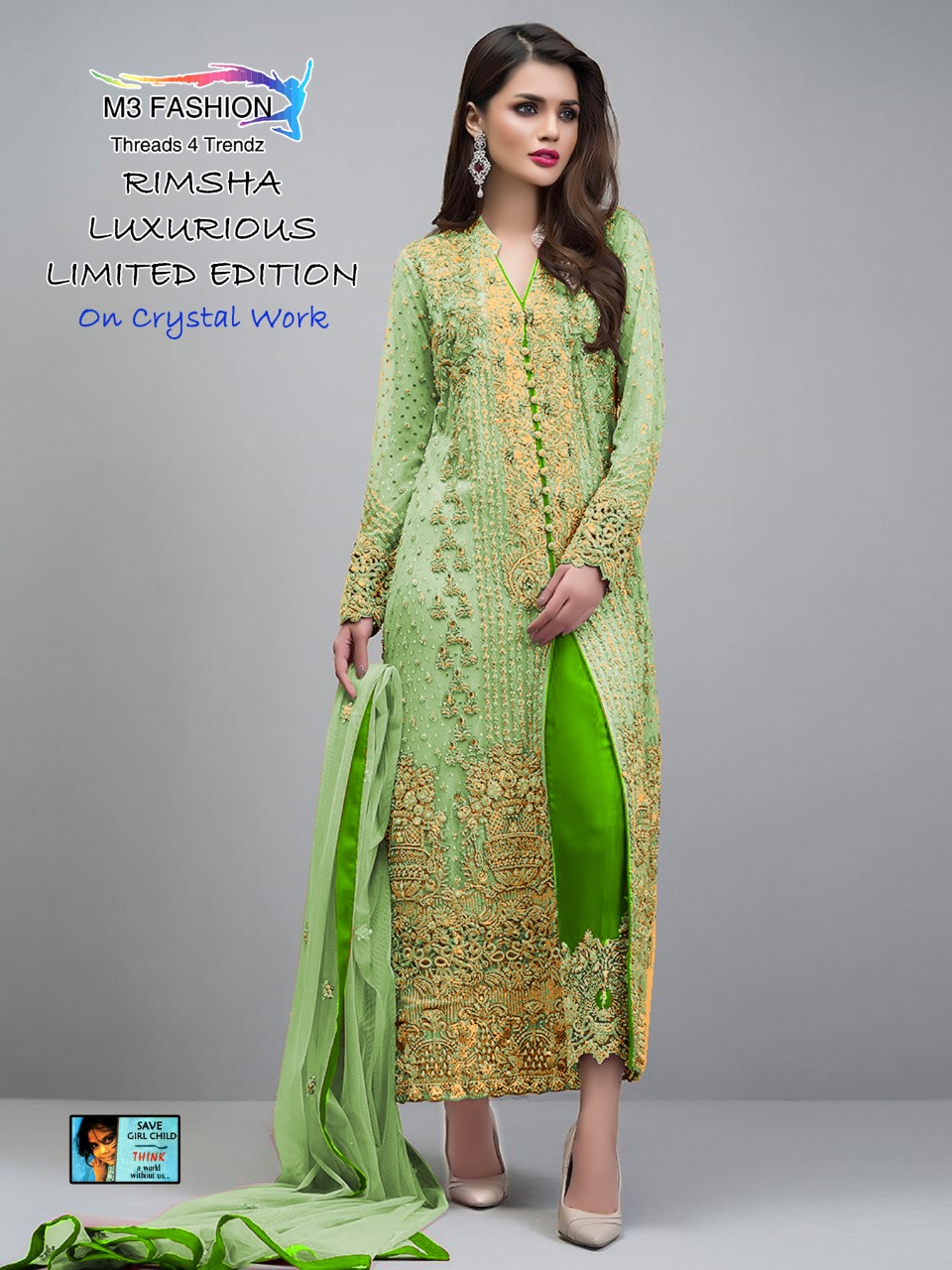 Rimsha Vol-2 By M3 Fashion 01 To 04 Series Designer Pakistani Suits Collection Beautiful Stylish Fancy Colorful Party Wear & Occasional Wear Net Embroidered Dresses At Wholesale Price