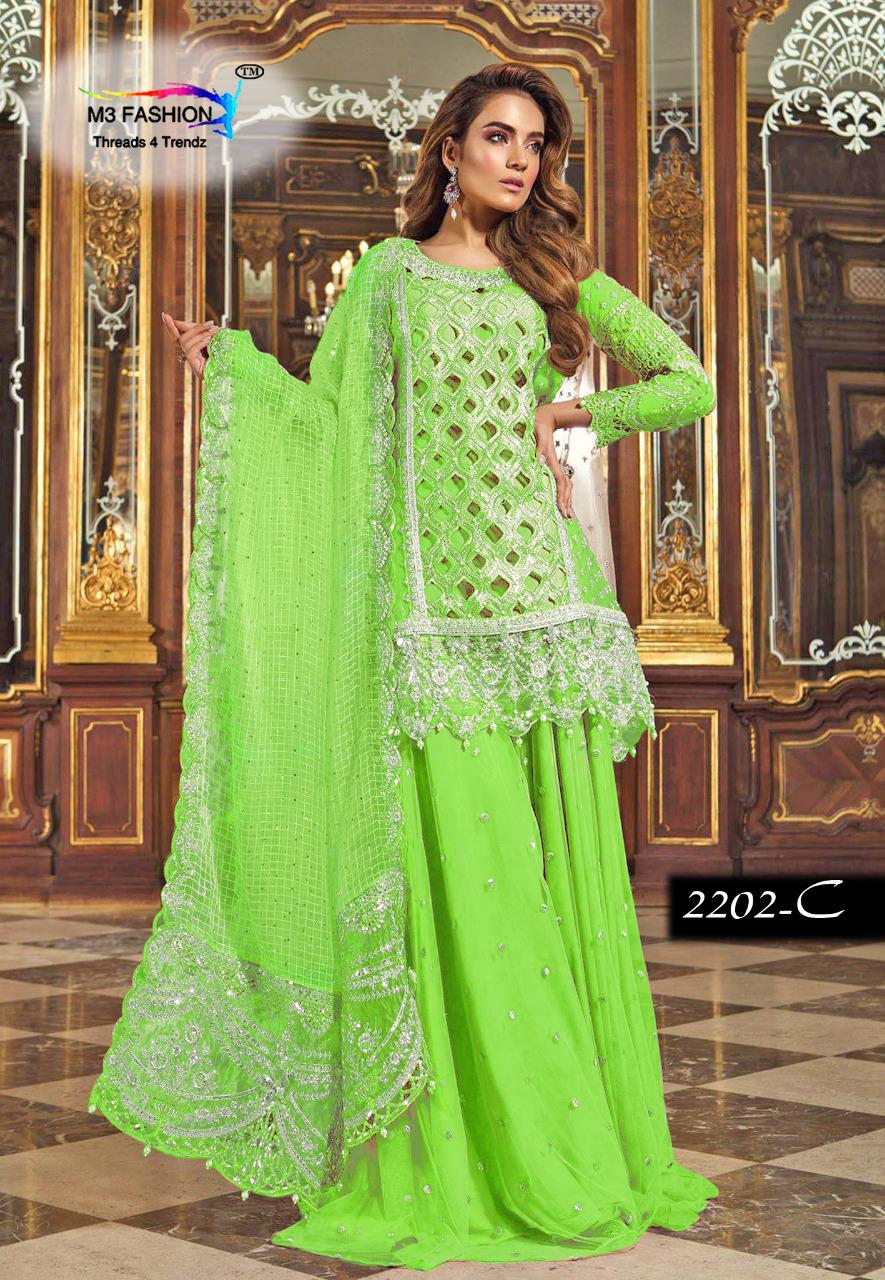 Rimsha Luxurious Limited Edition Vol-5 By M3 Fashion 2202-a To 2202-d Series Indian Traditional Wear Collection Beautiful Stylish Fancy Colorful Party Wear & Occasional Wear Pure Net Embroidered At Wholesale Price