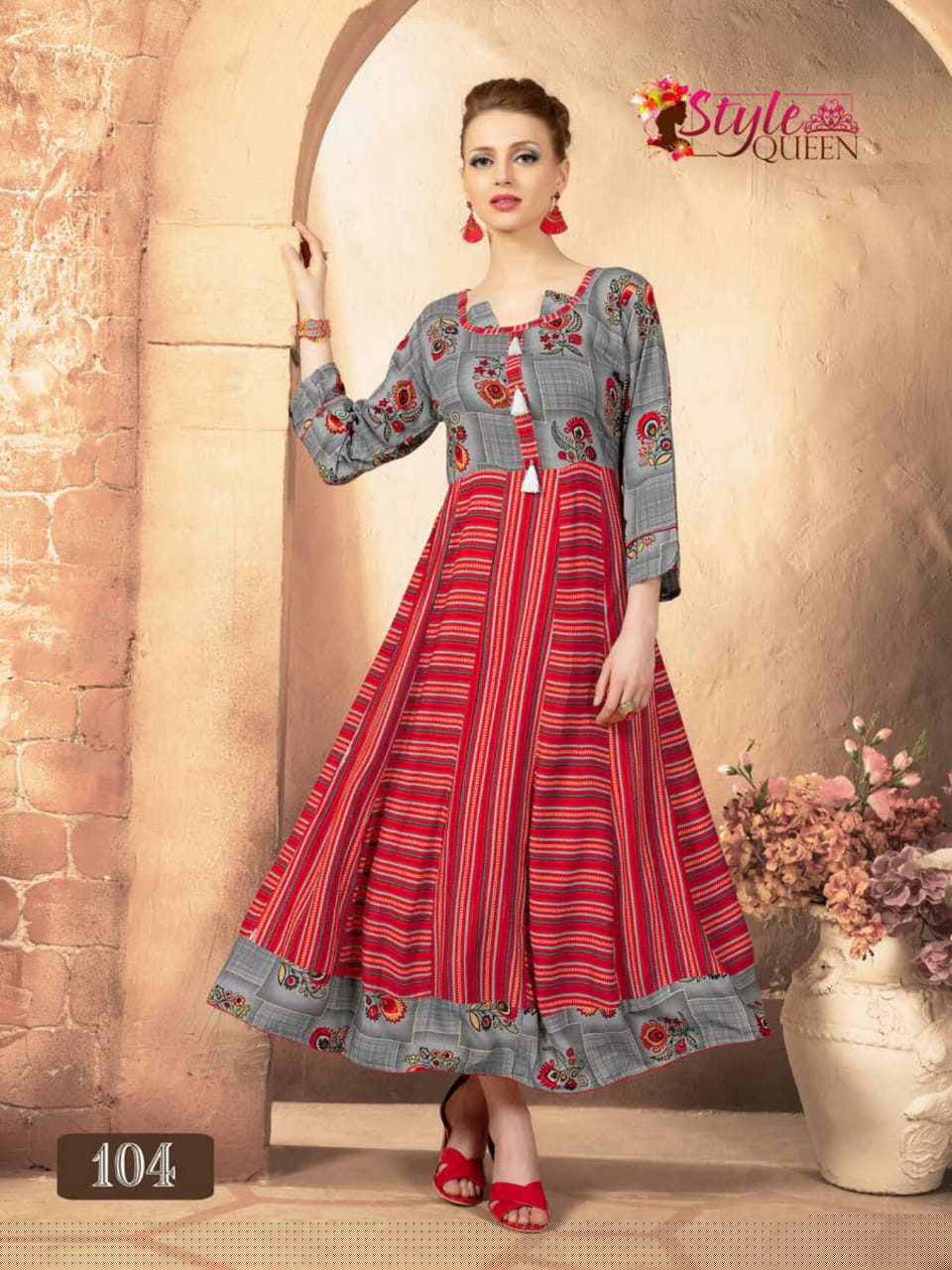Rivayaatt By Style Queen 101 To 108 Series Beautiful Stylish Fancy Colorful Casual Wear & Ethnic Wear & Ready To Wear Rayon Prints Kurtis At Wholesale Price