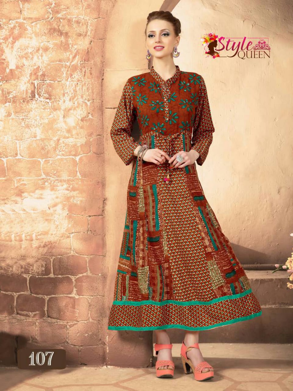 Rivayaatt By Style Queen 101 To 108 Series Beautiful Stylish Fancy Colorful Casual Wear & Ethnic Wear & Ready To Wear Rayon Prints Kurtis At Wholesale Price