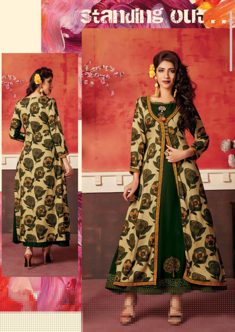 Riwaaz By Morzar 1001 To 1008 Series Stylish Colorful Fancy Beautiful Casual Wear & Ethnic Wear Collection Rayon Printed Kurtis At Wholesale Price